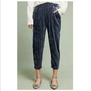NWOT ANTHROPOLOGY Crushed Velvet Straight 7/8 Pant